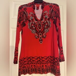 Red tunic with beads